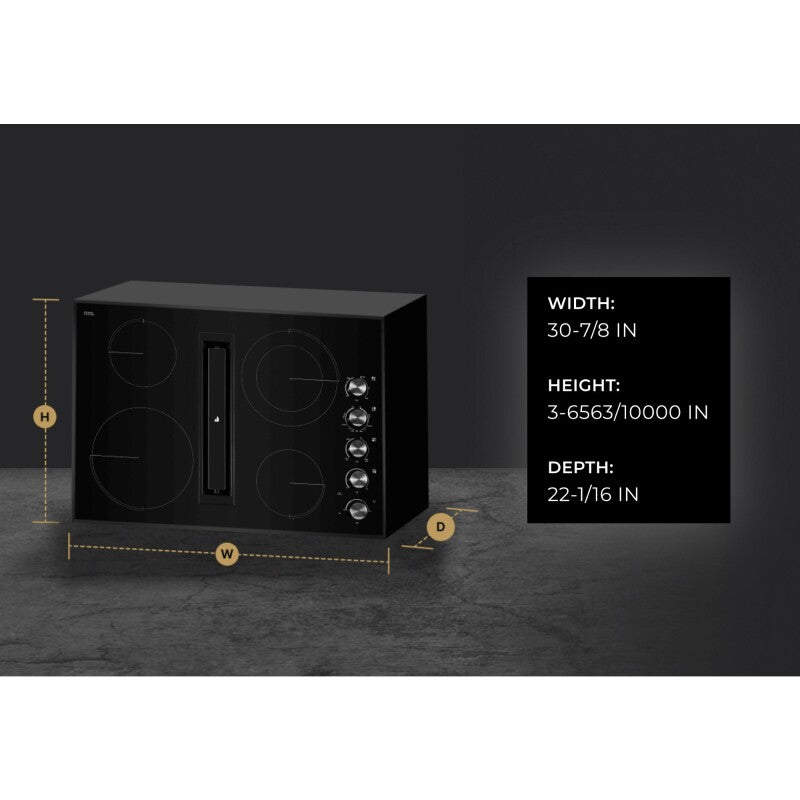 JennAir Black Floating Glass 30" JX3™ Electric Downdraft Cooktop - Black (JED3430GB)