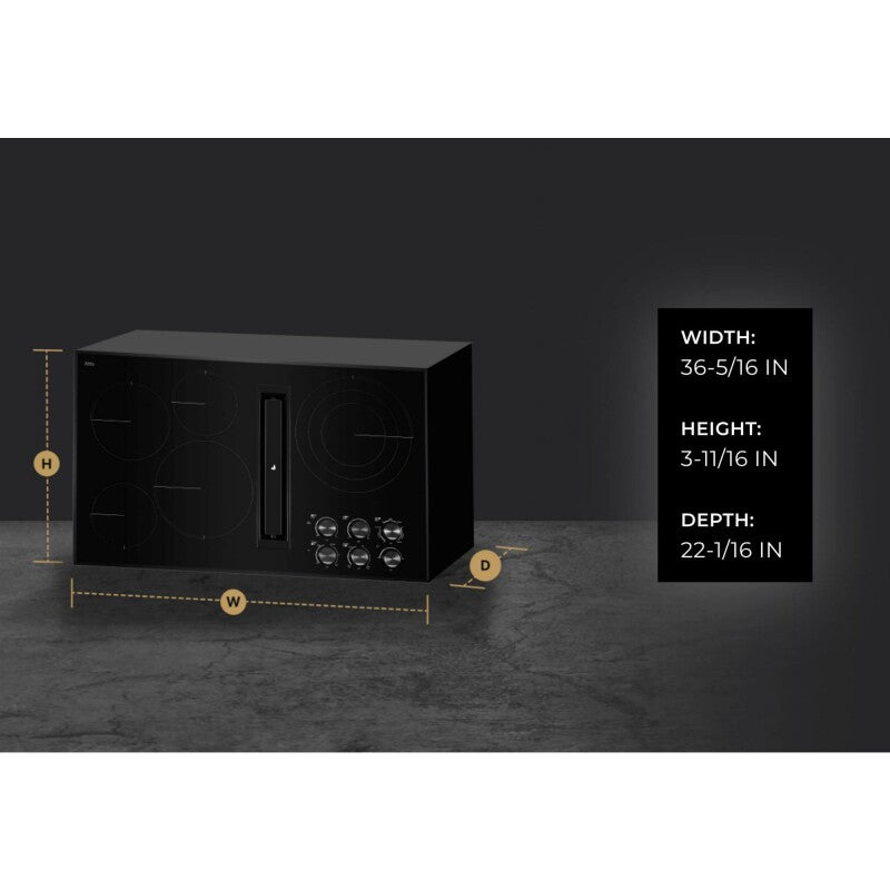 JennAir Black Floating Glass 36" JX3™ Electric Downdraft Cooktop - Black (JED3536GB)