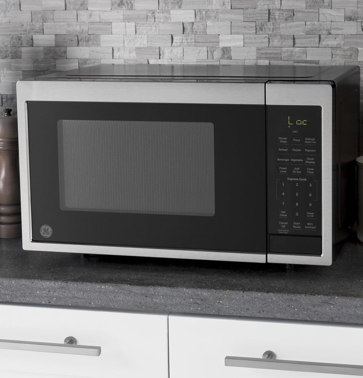 GE 0.9 Cu. Ft. Capacity Smart Countertop Microwave Oven with Scan-To-Cook Technology - Other (JES1097SMSS)