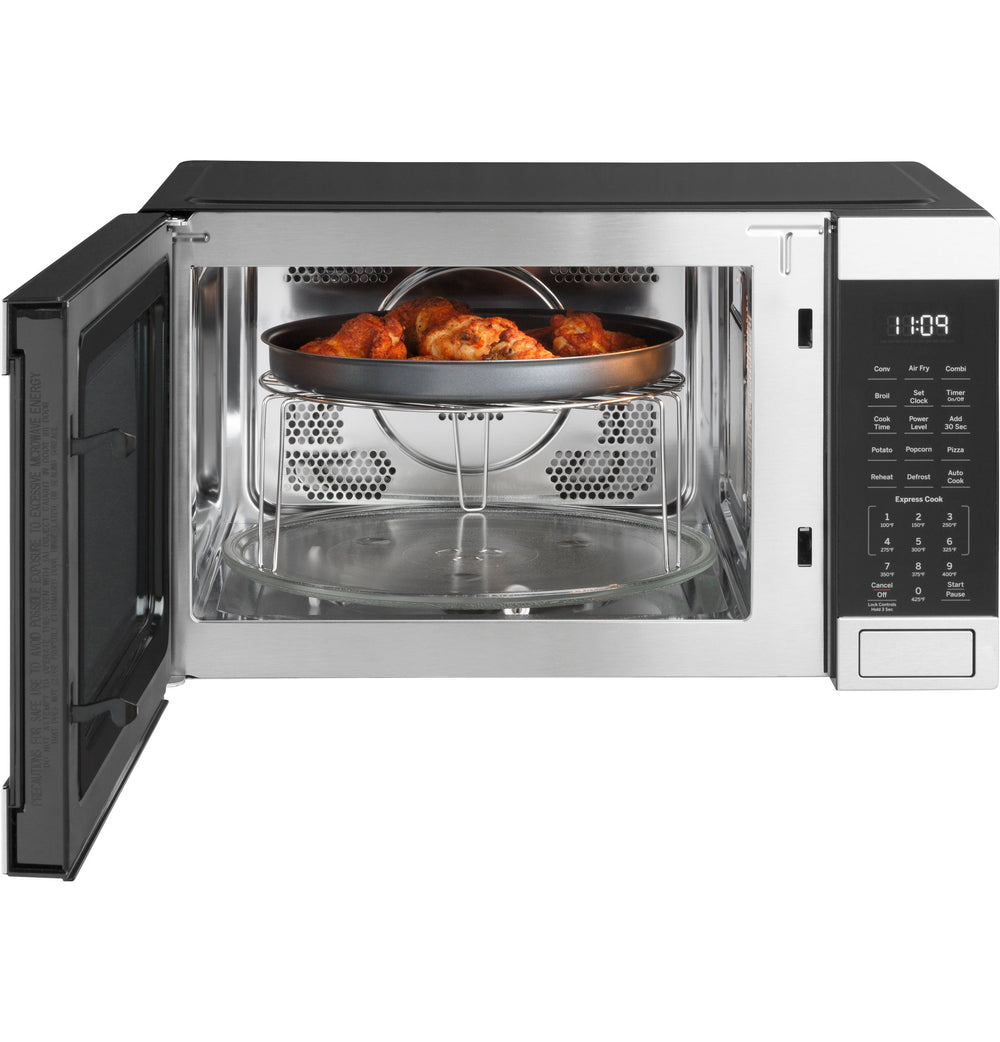 GE 1.0 Cu. Ft. Capacity Countertop Convection Microwave Oven with Air Fry - Stainless Steel (JES1109RRSS)