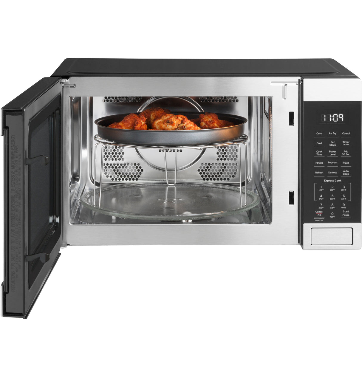 GE 1.0 Cu. Ft. Capacity Countertop Convection Microwave Oven with Air Fry - Stainless Steel (JES1109RRSS)