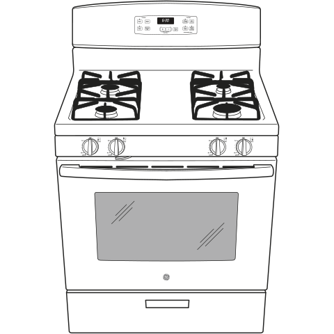 GE 30" Free-Standing Gas Range - Black (JGBS60DEKBB)