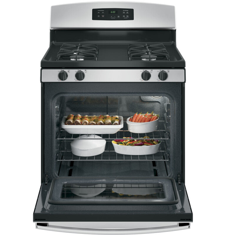 GE 30" Free-Standing Gas Range - Stainless Steel/Black (JGBS60REKSS)