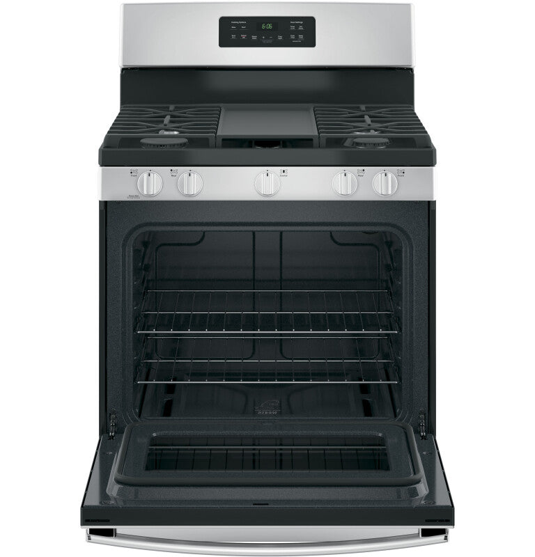GE 30" Free-Standing Gas Range - Stainless Steel/Black (JGBS66REKSS)