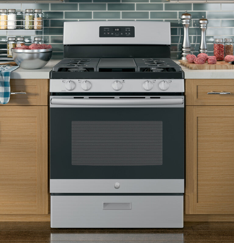 GE 30" Free-Standing Gas Range - Stainless Steel/Black (JGBS66REKSS)