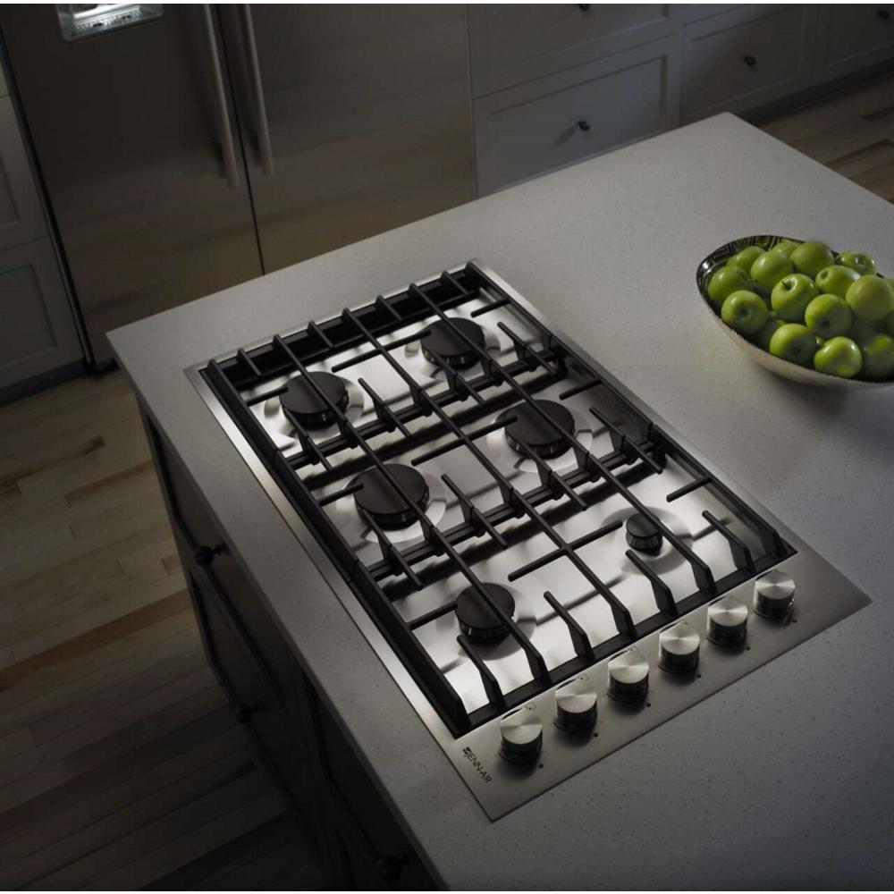 JENNAIR Euro-style 36" 6-burner Gas Cooktop - Stainless Steel (JGC7636BS)