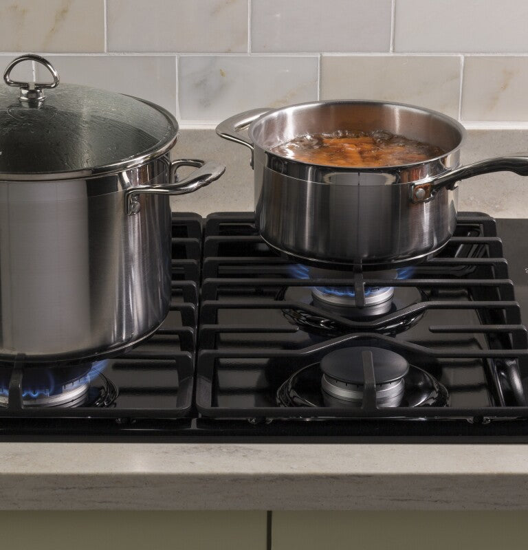 GE 30" Built-In Gas Cooktop with Dishwasher-Safe Grates - Black (JGP3030DLBB)
