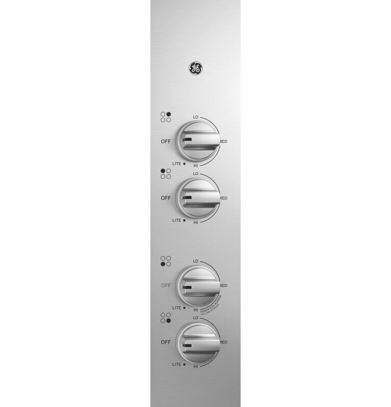 GE 30" Built-In Gas Cooktop with Dishwasher-Safe Grates - Stainless Steel (JGP3030SLSS)