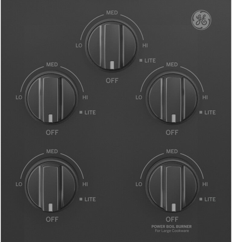 GE 36" Built-In Gas Cooktop with Dishwasher-Safe Grates - Black (JGP3036DLBB)