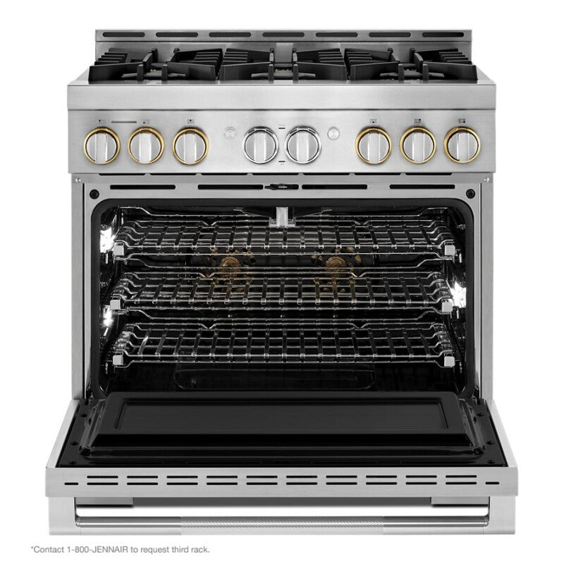 JennAir 36" RISE Gas Professional-Style Range - Stainless Steel (JGRP436HL)