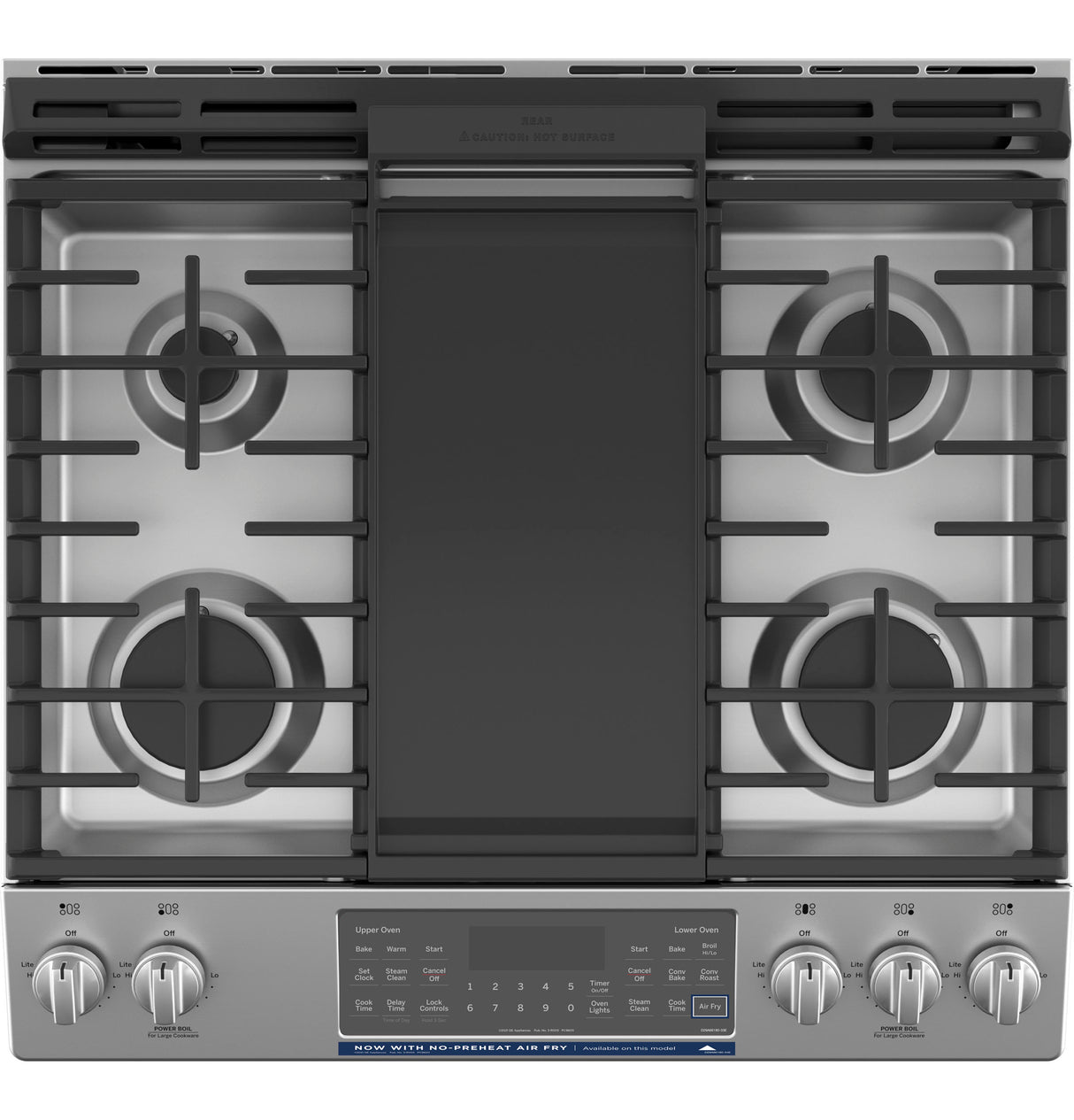 GE GE 30" Slide-In Front Control Gas Double Oven Range - Stainless Steel (JGSS86SPSS)