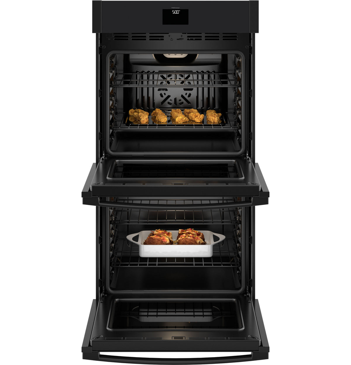 GE 27" Smart Built-In Convection Double Wall Oven with No Preheat Air Fry - Black (JKD5000DVBB)