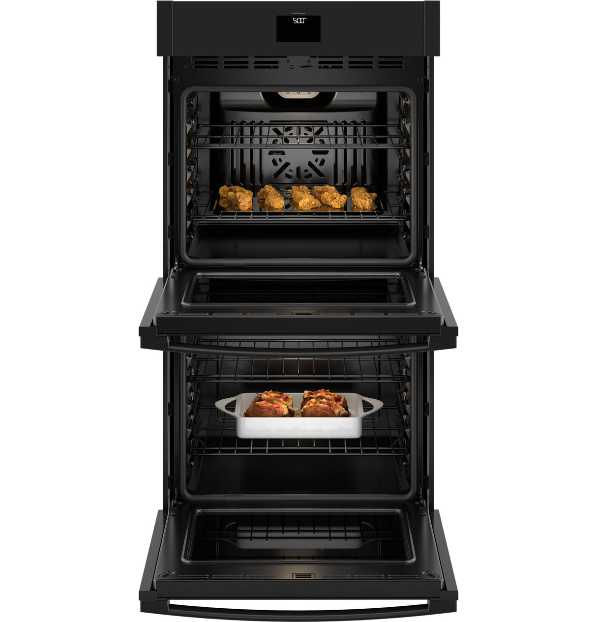GE 27" Smart Built-In Convection Double Wall Oven with No Preheat Air Fry - Black (JKD5000DVBB)