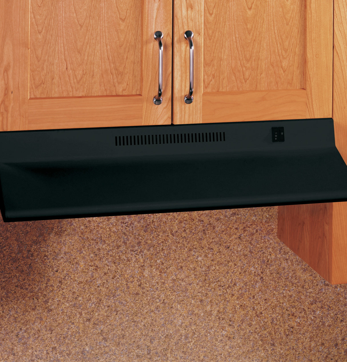 GE Non-Vented Standard Range Hood - Black on Black (JN327HBB)