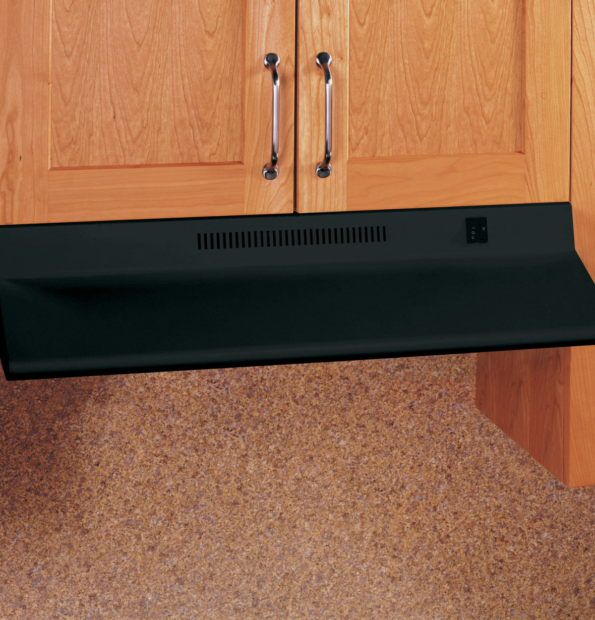 GE Non-Vented Standard Range Hood - Black on Black (JN327HBB)