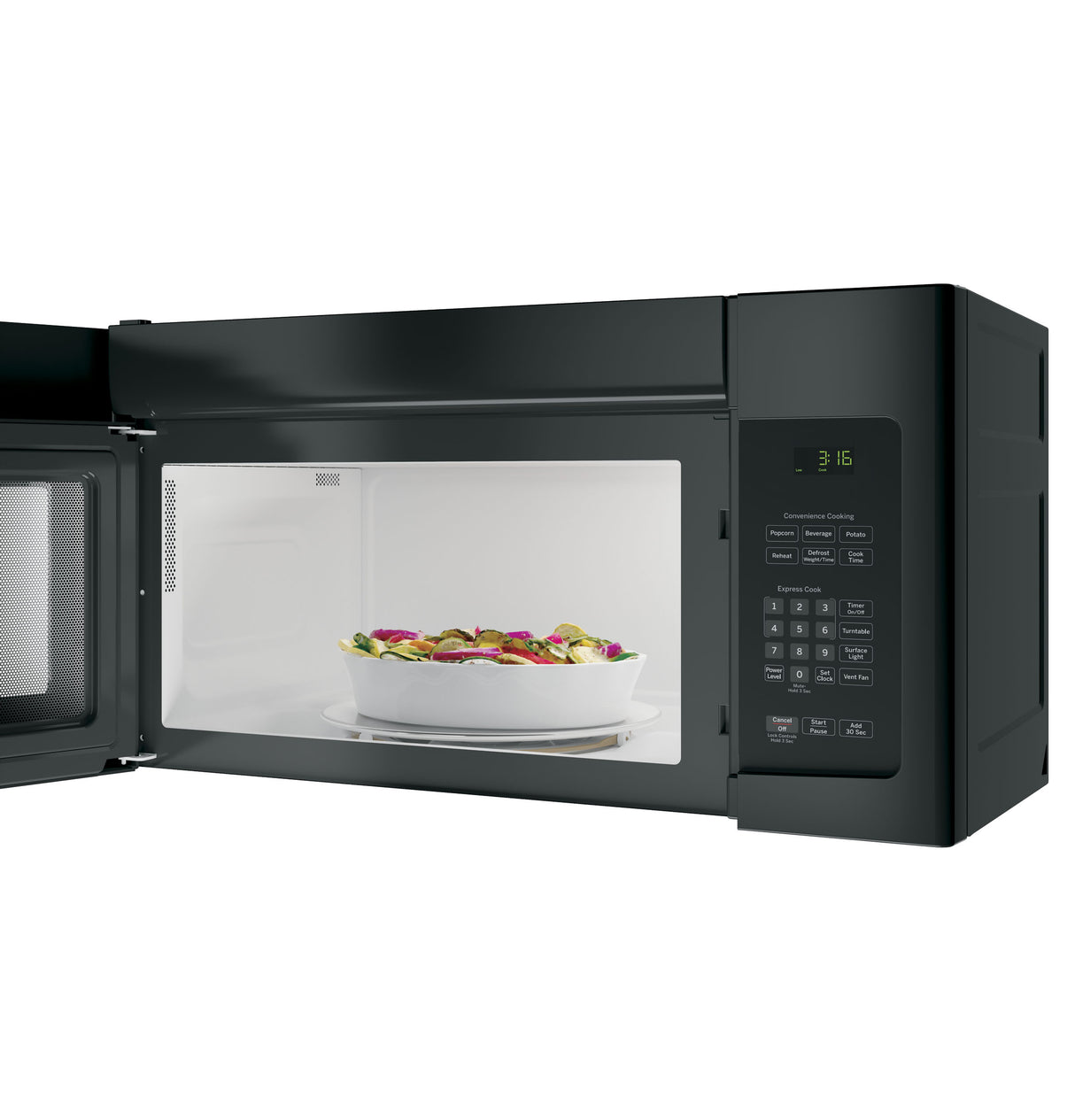 GE 1.6 Cu. Ft. Over-the-Range Microwave Oven with Recirculating Venting - Black (JNM3163DJBB)