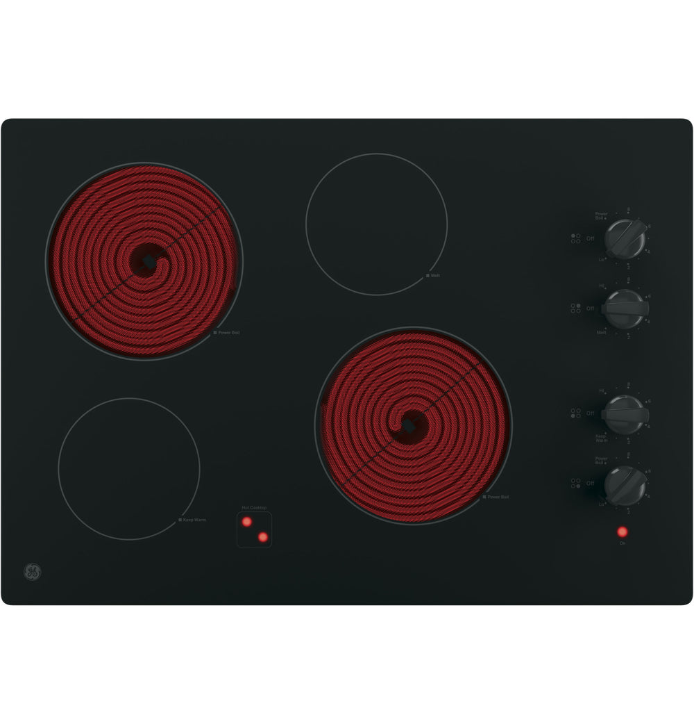 GE 30" Built-In Knob Control Electric Cooktop - Black (JP3030DWBB)