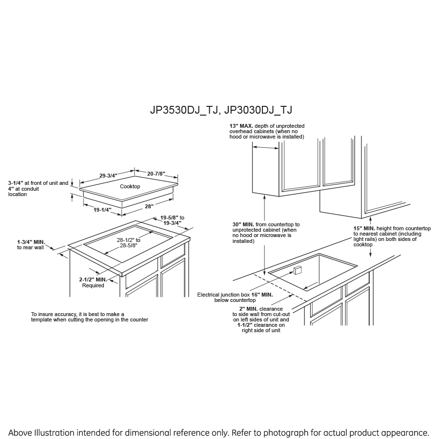 GE 30" Built-In Knob Control Electric Cooktop - Black (JP3030DWBB)