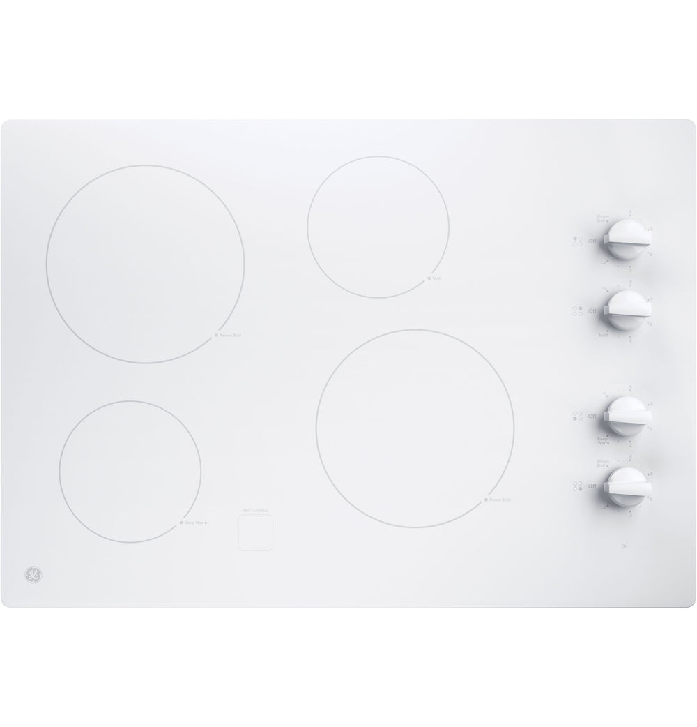 GE 30" Built-In Knob Control Electric Cooktop - White (JP3030TWWW)
