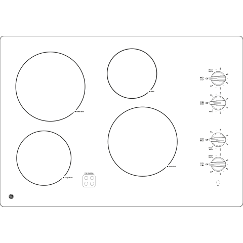 GE 30" Built-In Knob Control Electric Cooktop - White (JP3030TWWW)