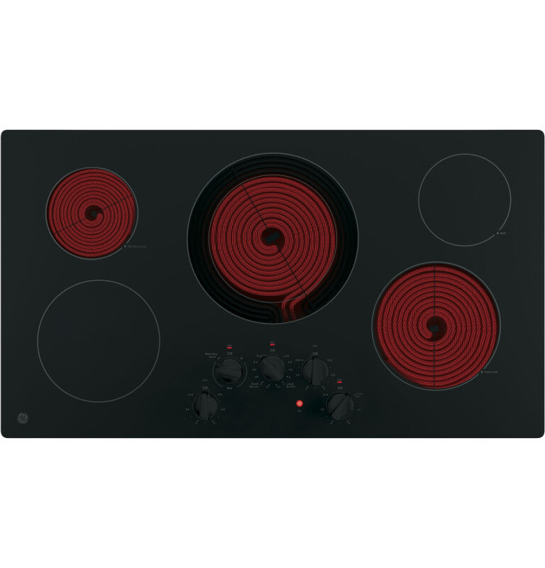 GE 36" Built-In Knob Control Electric Cooktop - Black (JP3036DLBB)