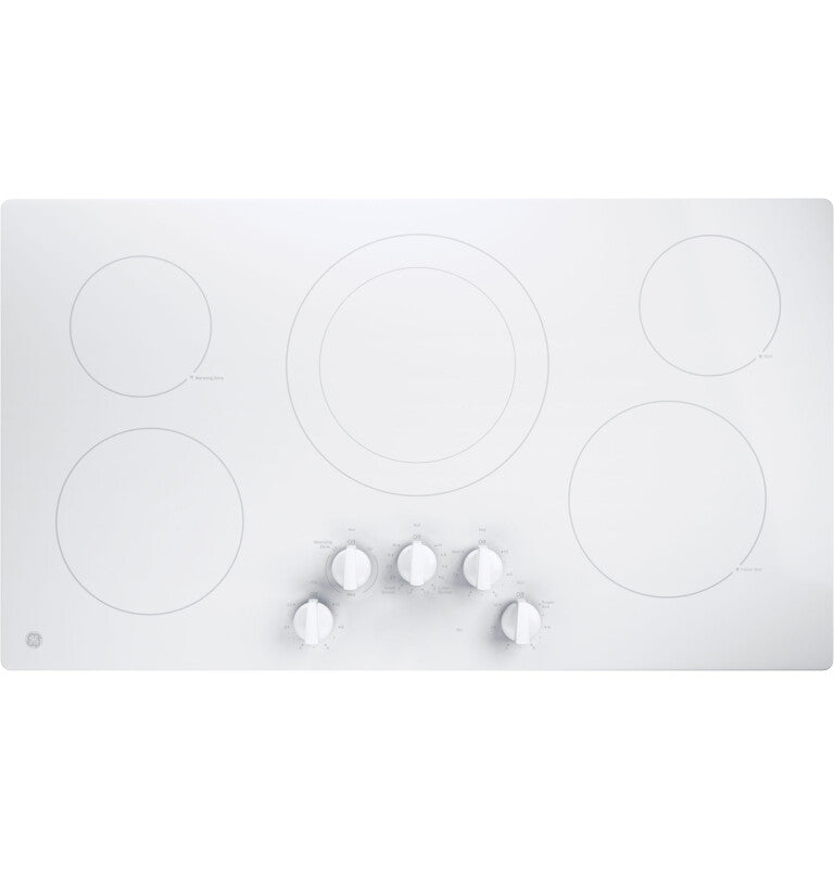 GE 36" Built-In Knob Control Electric Cooktop - White (JP3036TLWW)