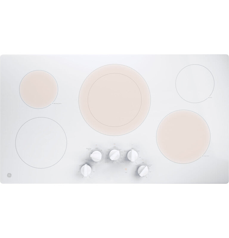 GE 36" Built-In Knob Control Electric Cooktop - White (JP3036TLWW)