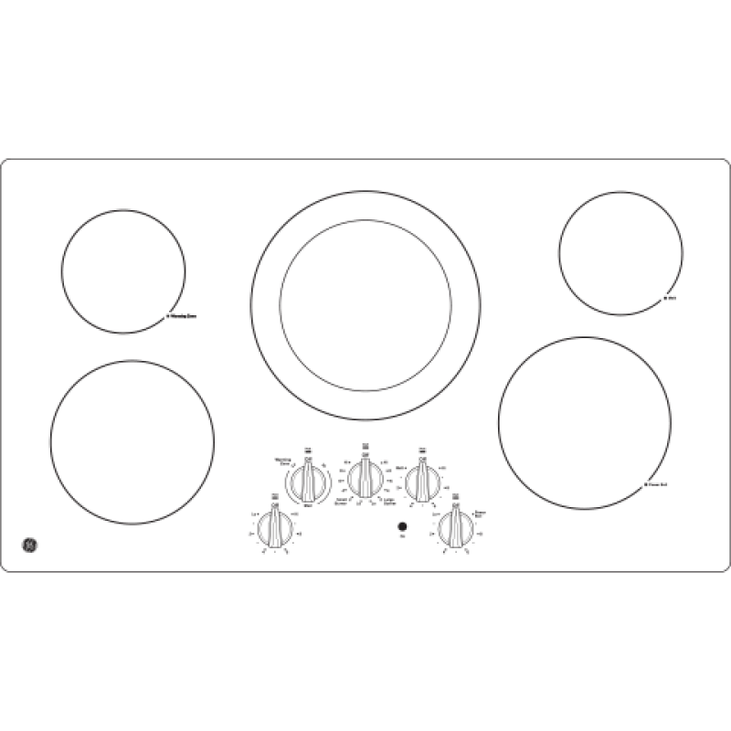 GE 36" Built-In Knob Control Electric Cooktop - White (JP3036TLWW)