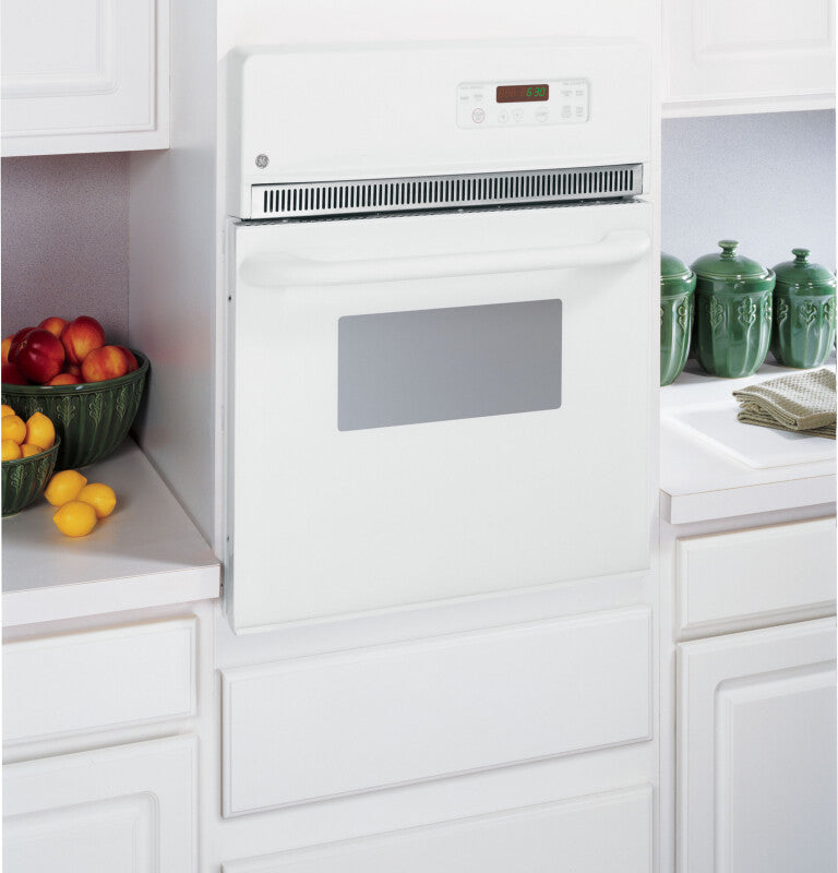 GE 24" Electric Single Self-Cleaning Wall Oven - White on White (JRP20WJWW)