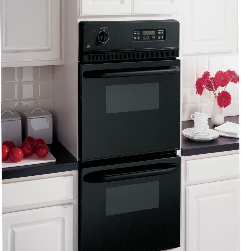GE 24" Double Wall Oven - Black on Black (JRP28BJBB)