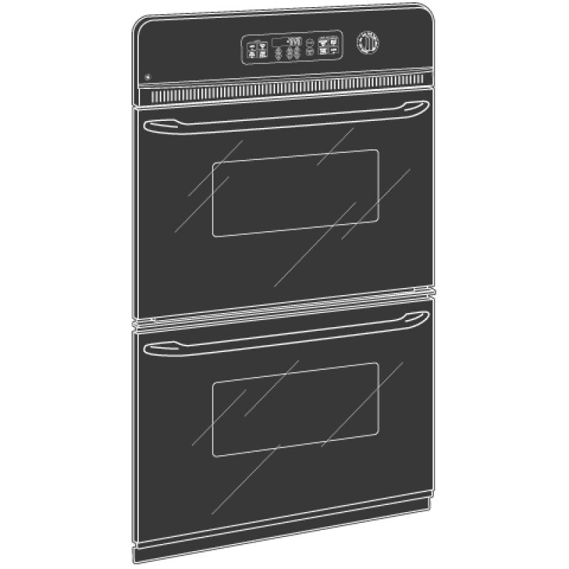 GE 24" Double Wall Oven - Black on Black (JRP28BJBB)