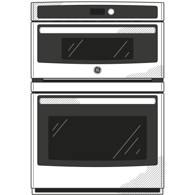 GE 30" Combination Double Wall Oven - Stainless Steel (JT3800SHSS)