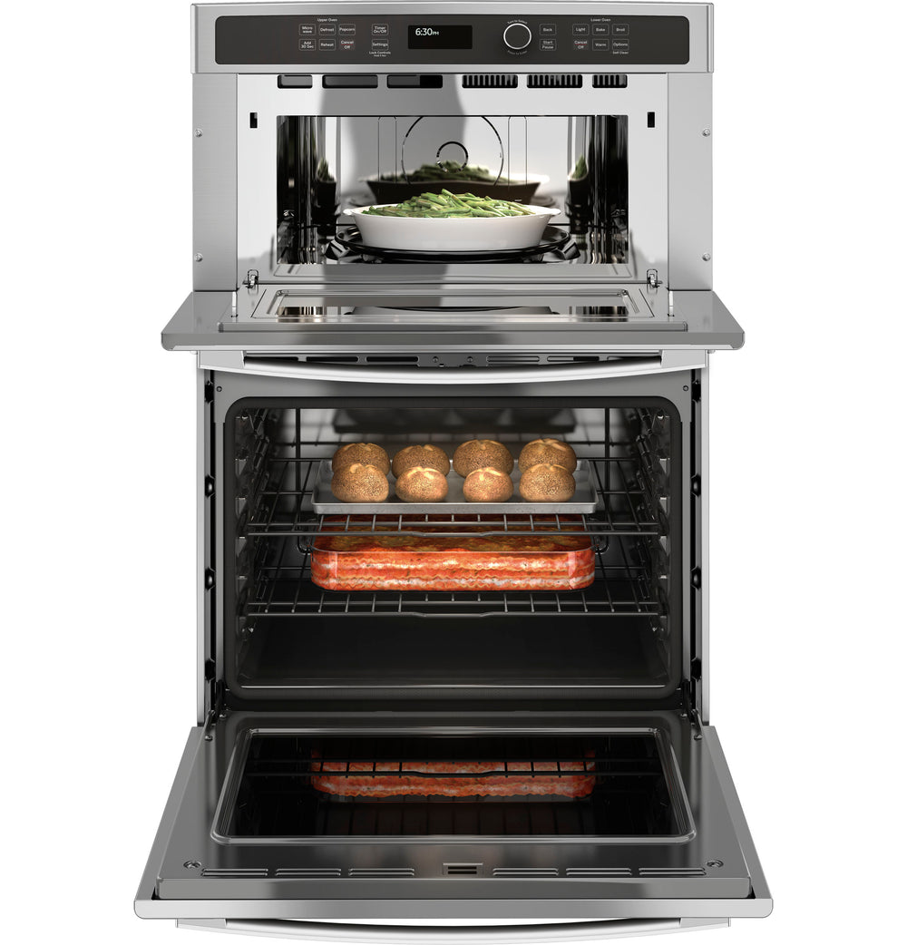 GE 30" Combination Double Wall Oven - Stainless Steel (JT3800SHSS)