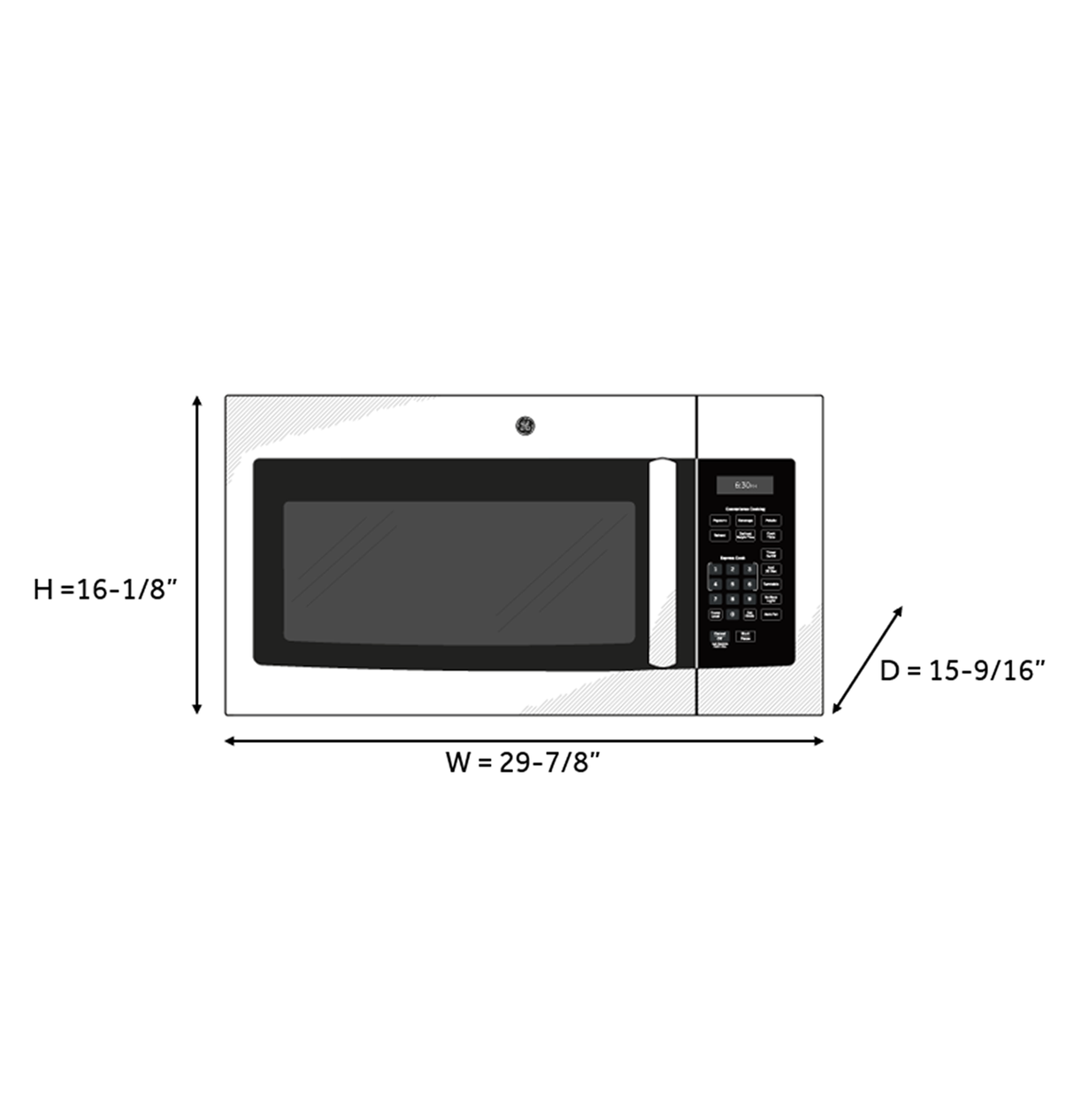 GE 1.6 Cu. Ft. Over-the-Range Microwave Oven - Black (JVM3160DFBB)