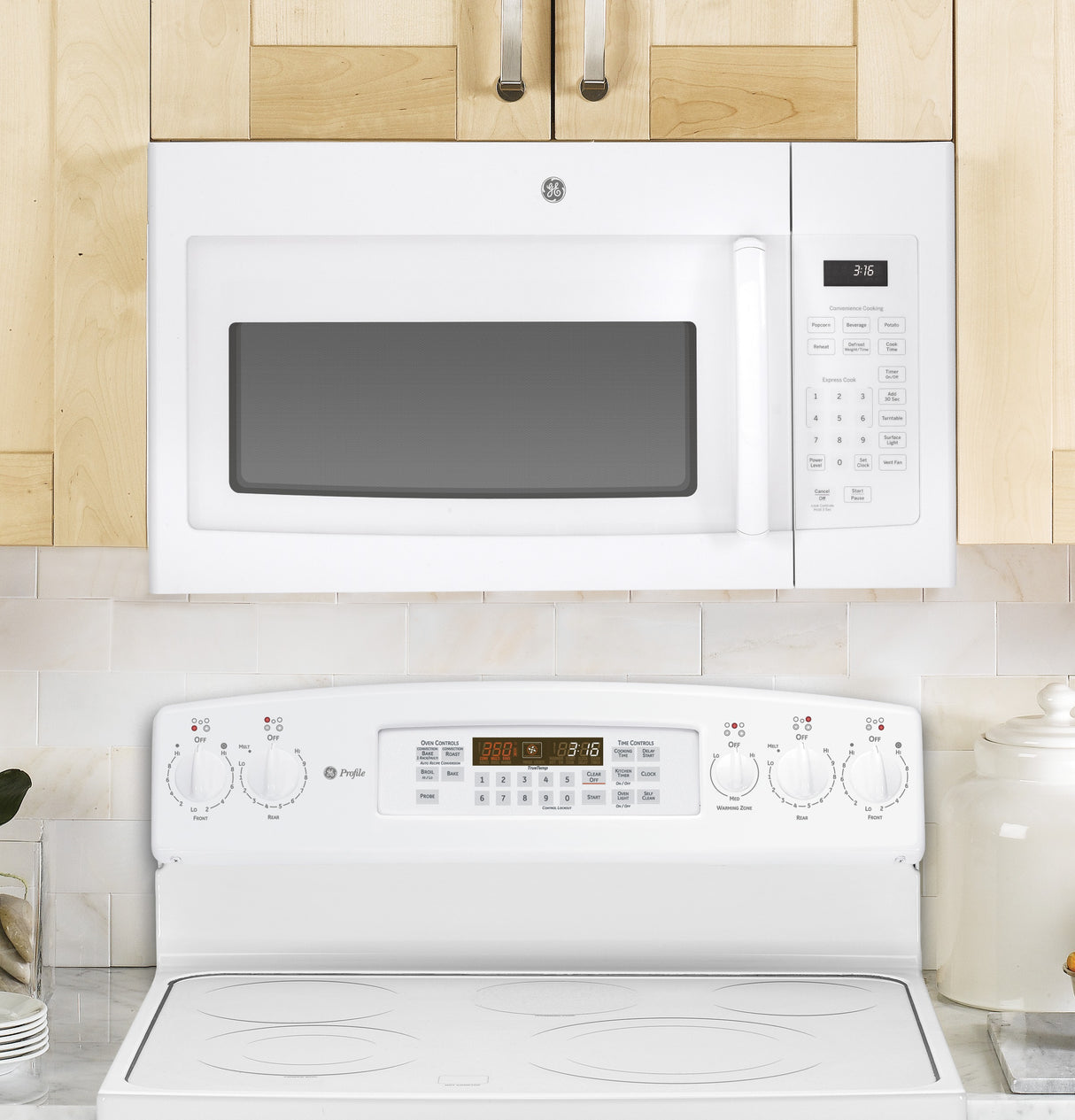 GE 1.6 Cu. Ft. Over-the-Range Microwave Oven - White (JVM3160DFWW)