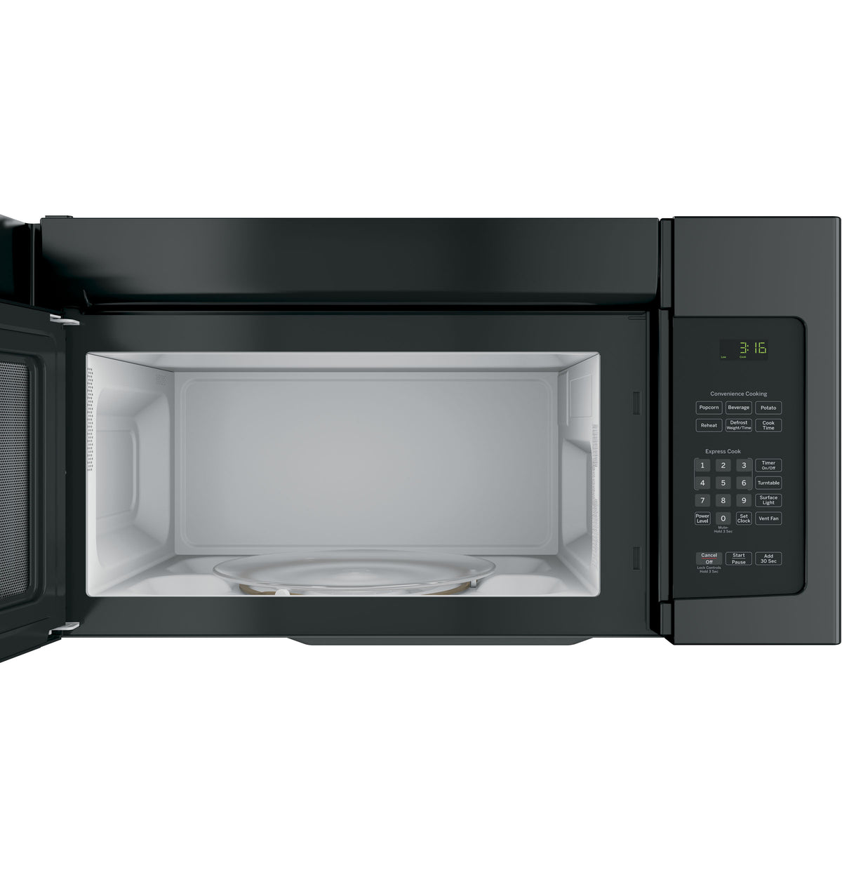 GE 1.6 Cu. Ft. Over-the-Range Microwave Oven - Black (JVM3162DJBB)