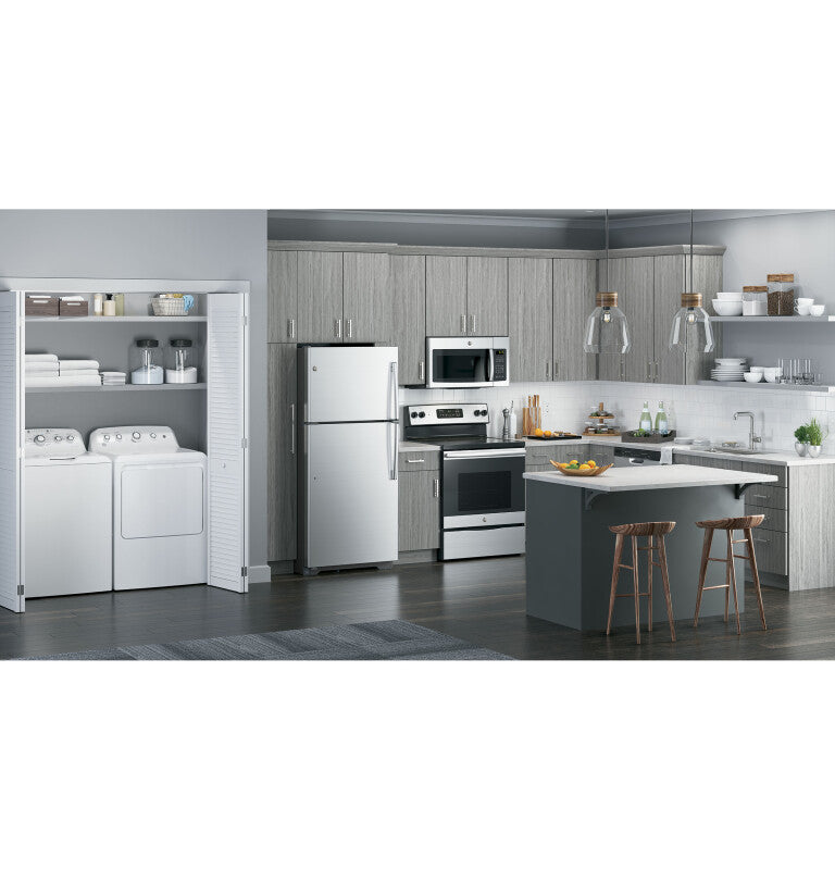 GE 1.6 Cu. Ft. Over-the-Range Microwave Oven - Stainless Steel/Black (JVM3162RJSS)