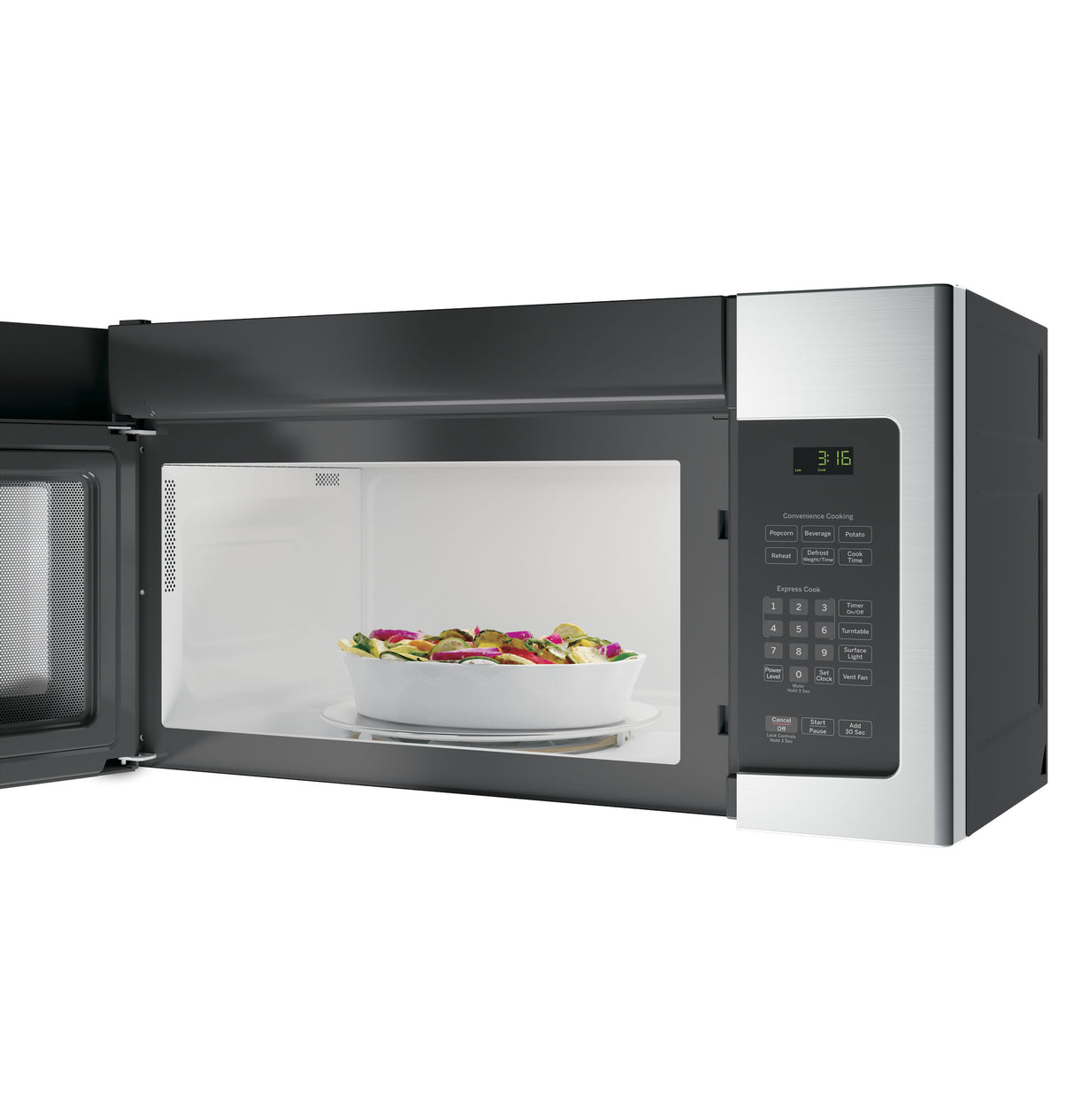 GE 1.6 Cu. Ft. Over-the-Range Microwave Oven - Stainless Steel/Black (JVM3162RJSS)
