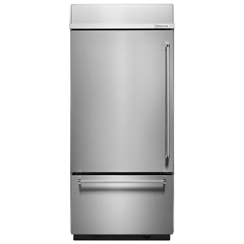 KitchenAid 20.9 Cu. Ft. 36" Width Built-In Stainless Bottom Mount Refrigerator with Platinum Interior Design - Stainless Steel (KBBL306ESS)