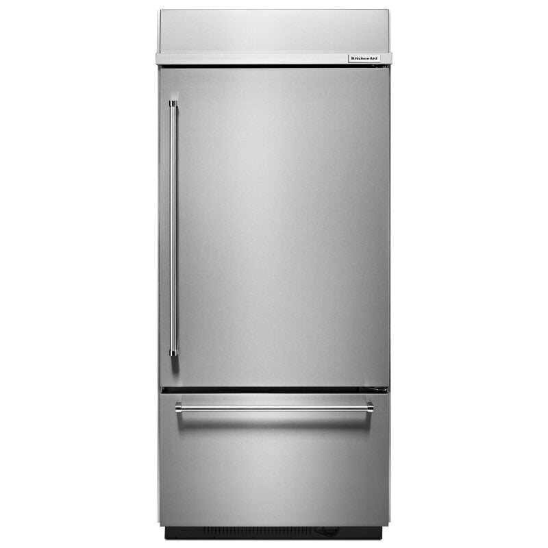 KitchenAid 20.9 Cu. Ft. 36" Width Built-In Stainless Bottom Mount Refrigerator with Platinum Interior Design - Stainless Steel (KBBR306ESS)