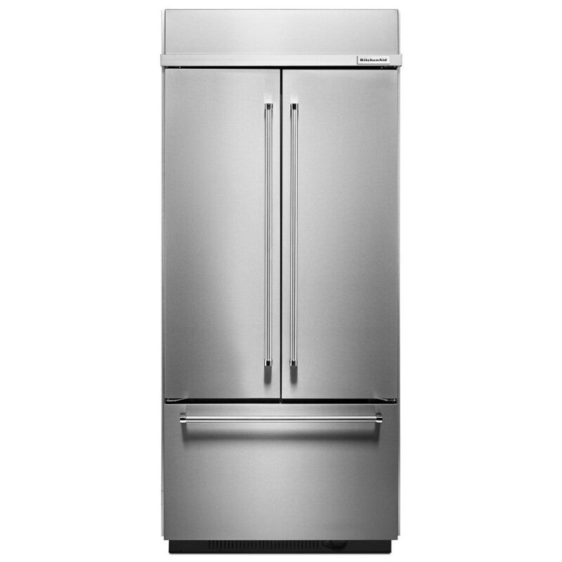 KitchenAid 20.8 Cu. Ft. 36" Width Built In Stainless Steel French Door Refrigerator with Platinum Interior Design - Stainless Steel (KBFN506ESS)