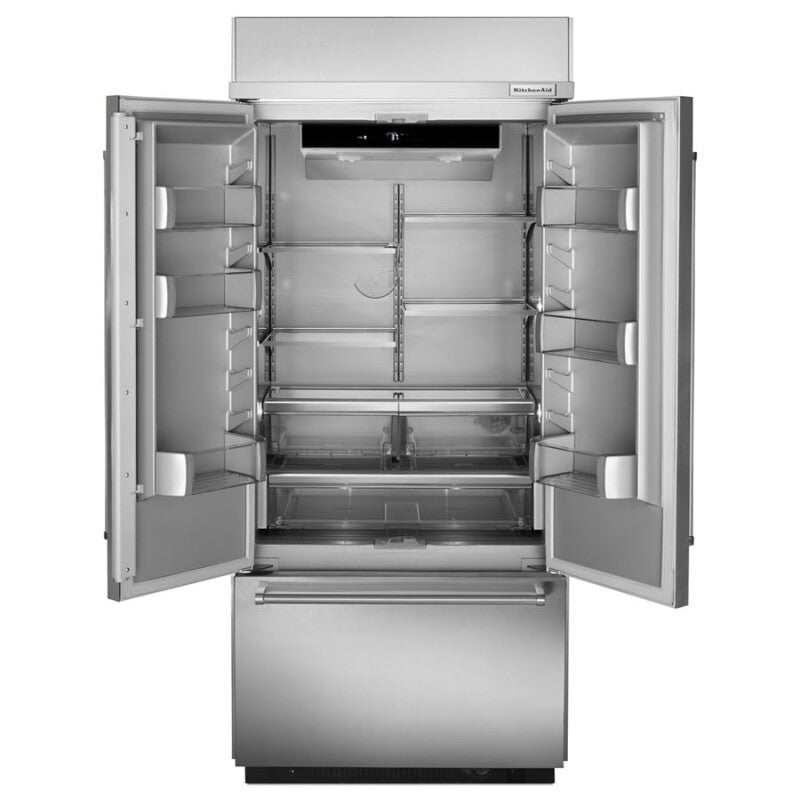 KitchenAid 20.8 Cu. Ft. 36" Width Built In Stainless Steel French Door Refrigerator with Platinum Interior Design - Stainless Steel (KBFN506ESS)