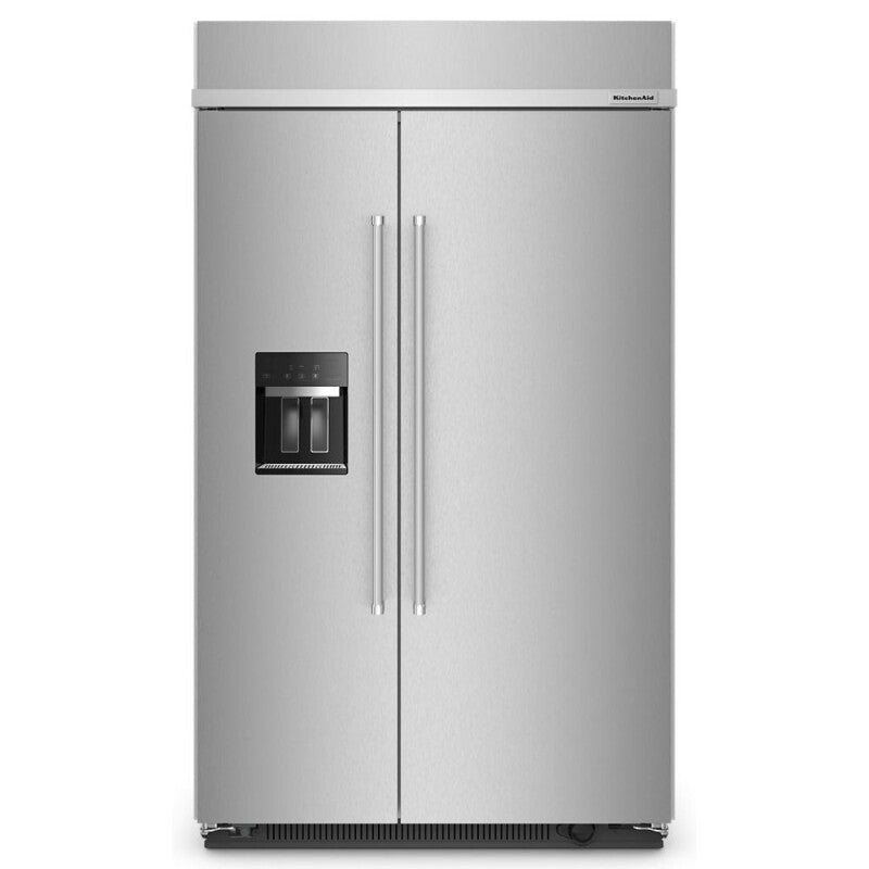 KitchenAid 29.4 Cu. Ft. 48" Built-In Side-by-Side Refrigerator with Ice and Water Dispenser - Stainless Steel (KBSD708MSS)