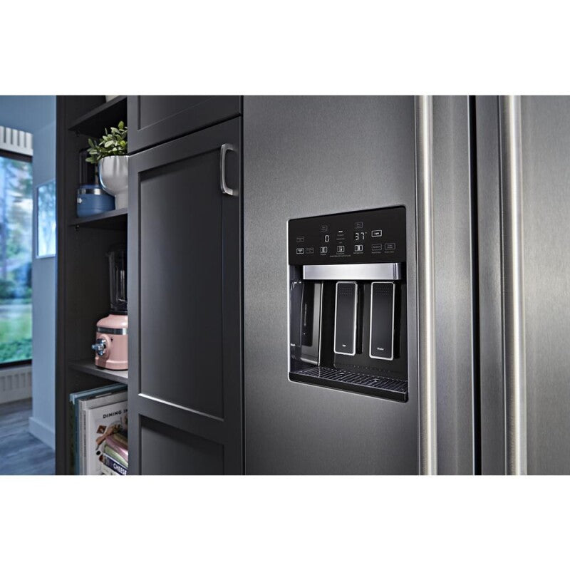 KitchenAid 29.4 Cu. Ft. 48" Built-In Side-by-Side Refrigerator with Ice and Water Dispenser - Stainless Steel (KBSD708MSS)