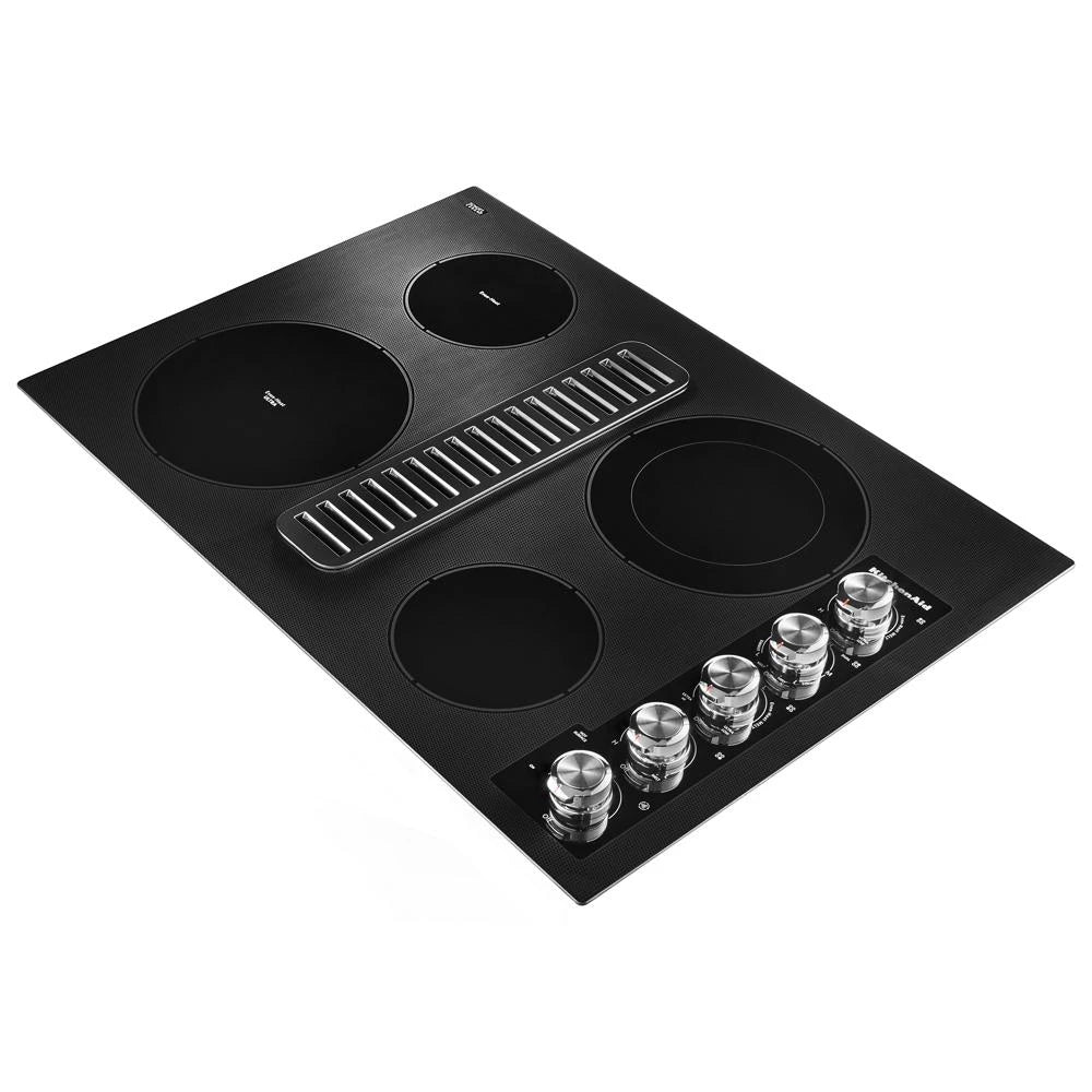 KitchenAid 30" Electric Downdraft Cooktop with 4 Elements - Black (KCED600GBL)