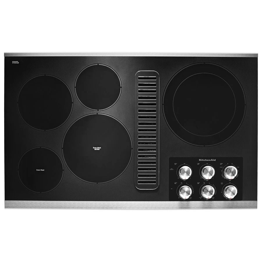KITCHENAID 36" Electric Downdraft Cooktop with 5 Elements - Stainless Steel (KCED606GSS)