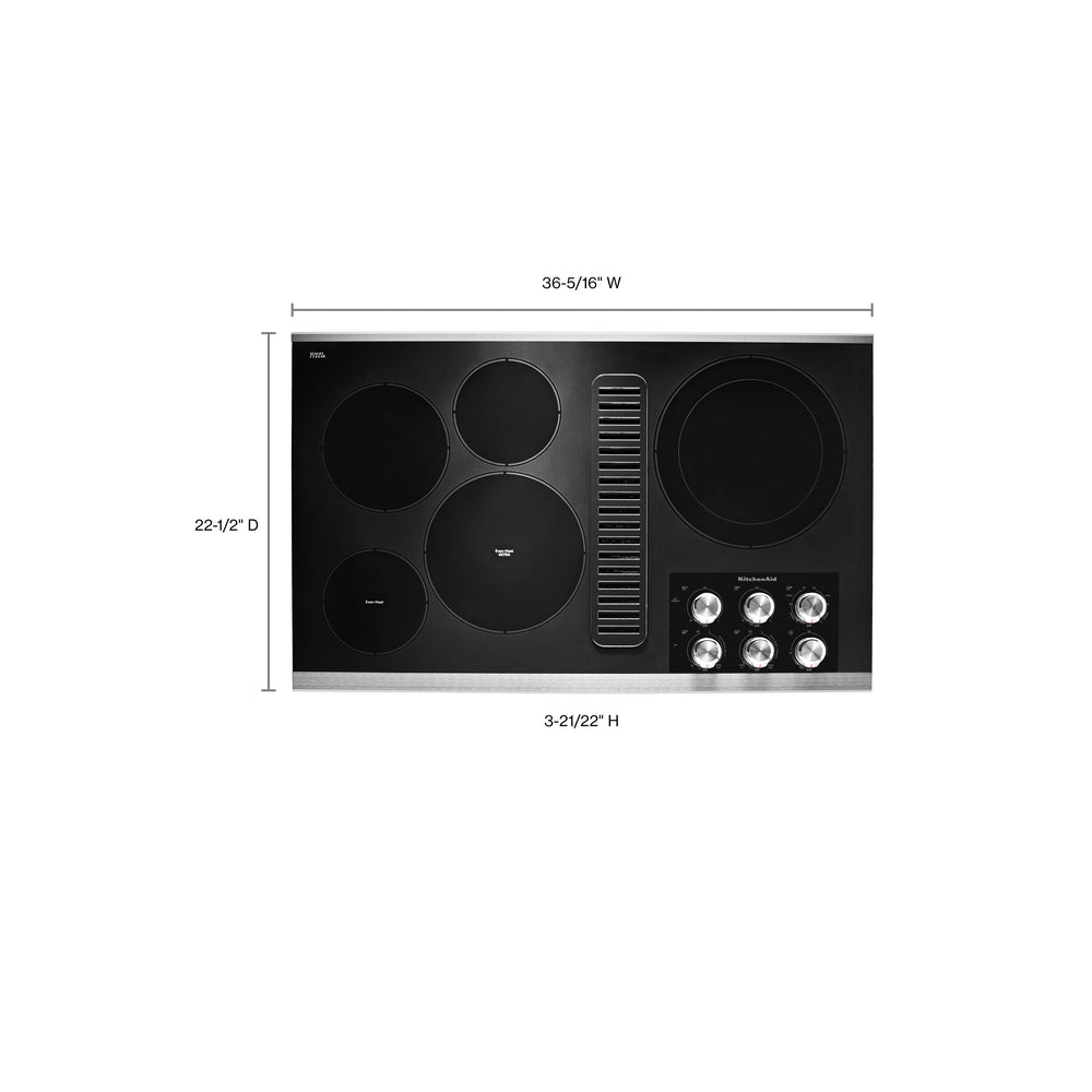 KitchenAid 36" Electric Downdraft Cooktop with 5 Elements - Stainless Steel (KCED606GSS)