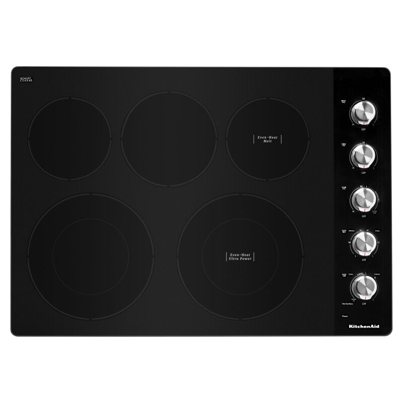 KitchenAid 30" Electric Cooktop with 5 Elements and Knob Controls - Stainless Steel (KCES550HSS)