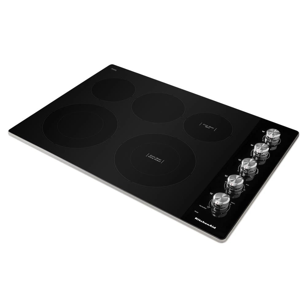 KitchenAid 30" Electric Cooktop with 5 Elements and Knob Controls - Stainless Steel (KCES550HSS)