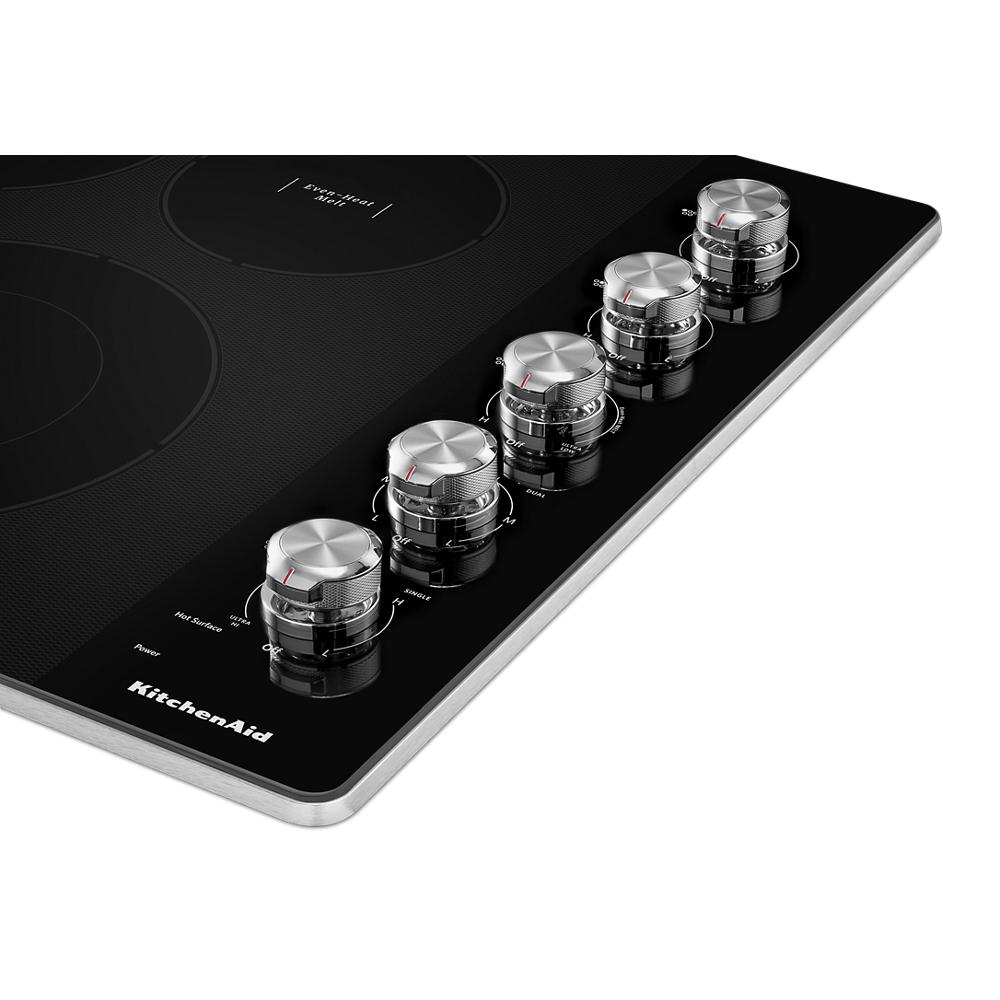 KitchenAid 30" Electric Cooktop with 5 Elements and Knob Controls - Stainless Steel (KCES550HSS)